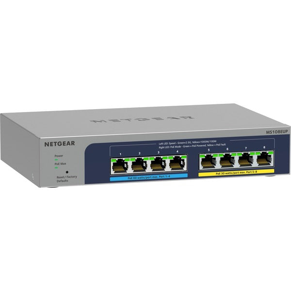 Netgear MS108UP 8-Port Ultra 60 PoE (γκρι)