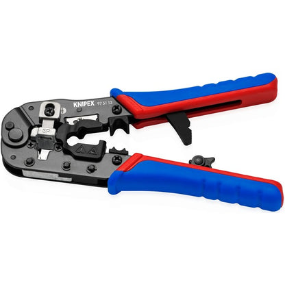 Knipex Crimpzange 97 51 13 für Westernstecker (blau/rot, für RJ-45-Stecker)