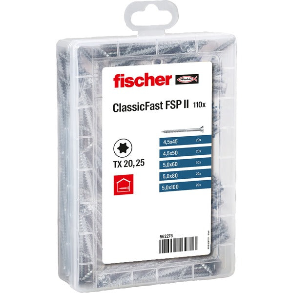 Fischer Meister-Box ClassicFast SK TG TX, 4,5 - 5,0mm (110-teilig, mit Teilgewinde)