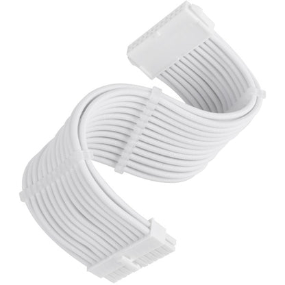 Silverstone Technology Netzteil-Verlängerungskabel SST-PP07E-MBW-V2, 24pin ATX (weiß, 30cm)