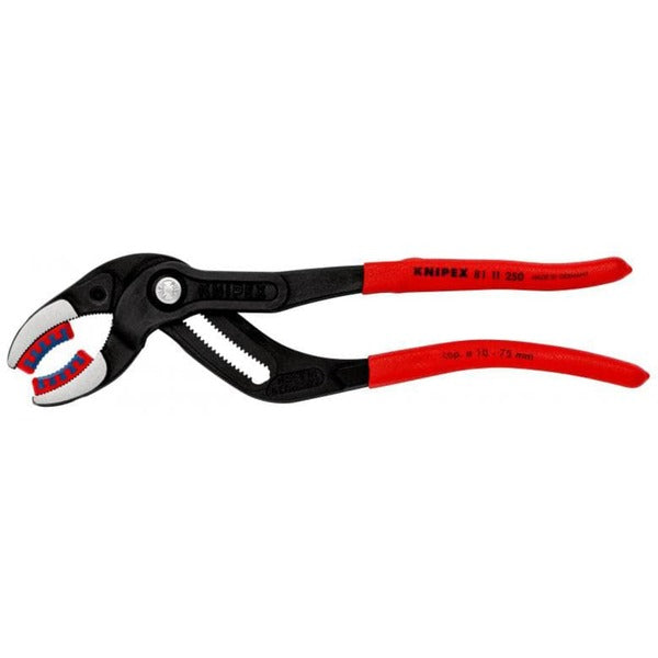 Knipex Siphon-und Connectorenzange "SpeedGrip", Rohr- / Wasserpumpen-Zange (rot, Länge 250mm, mit Kunststoffeinsätzen)