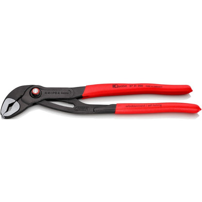 Knipex Cobra QuickSet Rohr- / Wasserpumpen-Zange 87 21 300 (rot, Länge 300mm, für Rohre bis 2.3/4")