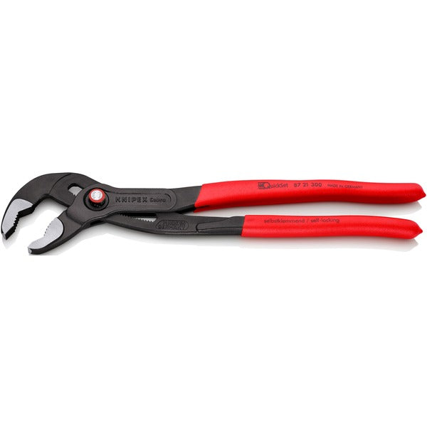 Knipex Cobra QuickSet Rohr- / Wasserpumpen-Zange 87 21 300 (rot, Länge 300mm, für Rohre bis 2.3/4")