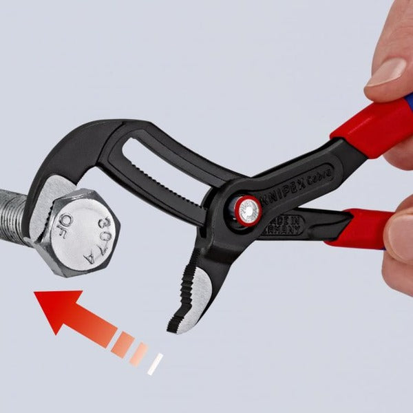 Knipex Cobra QuickSet Rohr- / Wasserpumpen-Zange 87 21 300 (rot, Länge 300mm, für Rohre bis 2.3/4")