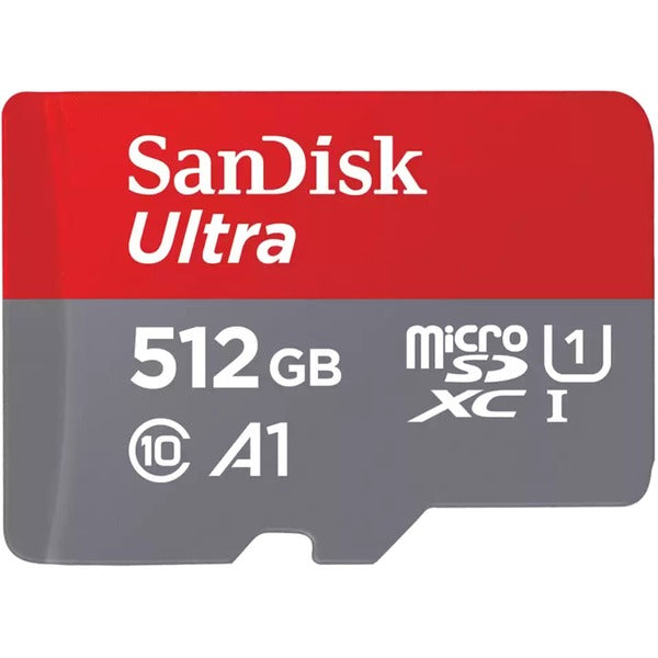 SanDisk Ultra 512 GB microSDXC Card (Gray/Red, UHS-I U1, Class 10, A1)