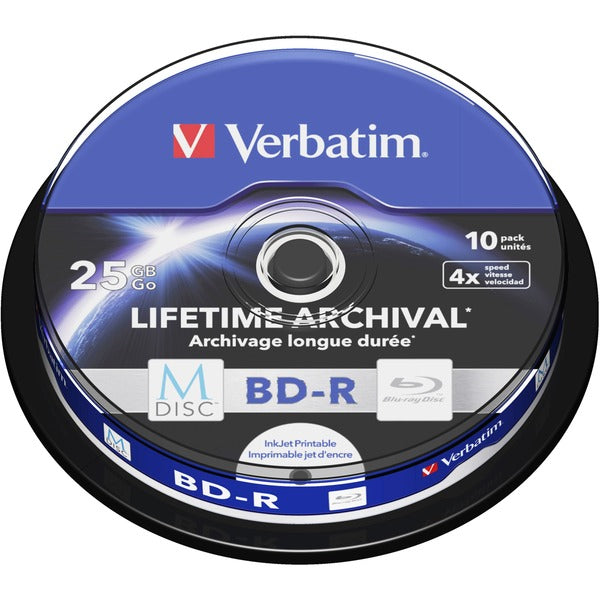 Verbatim M-DISC BD-R 4x 25 GB (4-fach, 10 Stück, bedruckbar)