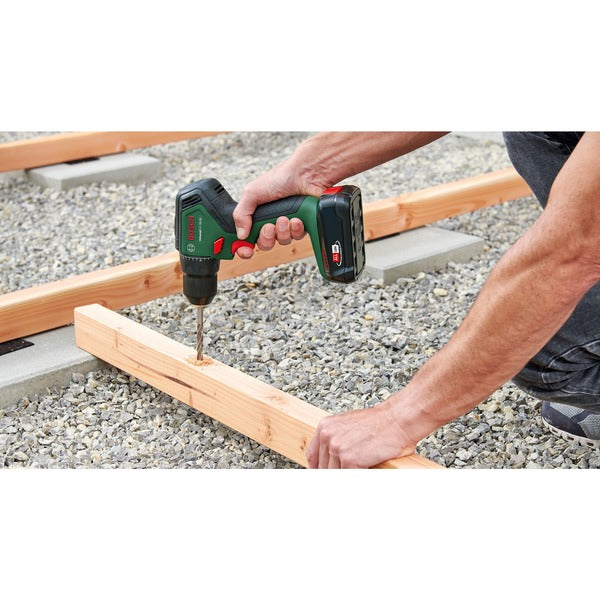 Bosch Powertools Akku-Bohrschrauber UniversalDrill 18V-60 (grün/schwarz, 2x Li-Ionen Akku 2,0Ah, Koffer, POWER FOR ALL ALLIANCE)