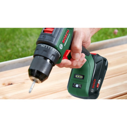 Bosch Powertools Akku-Bohrschrauber UniversalDrill 18V-60 (grün/schwarz, 2x Li-Ionen Akku 2,0Ah, Koffer, POWER FOR ALL ALLIANCE)