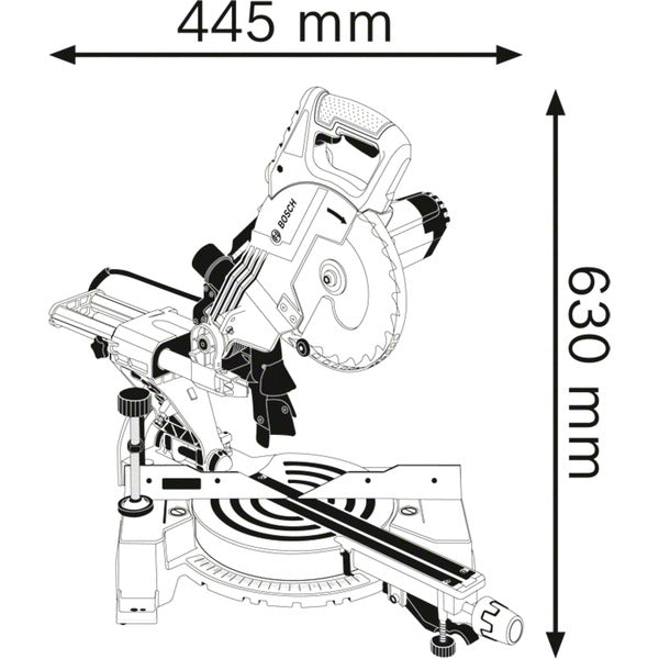 Bosch Powertools Paneelsäge GCM 80 SJ Professional, Kapp- und Gehrungssäge (blau, 1.400 Watt)