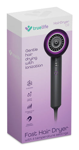 TrueLife HairDryer D3 hair dryer 1800 W Black