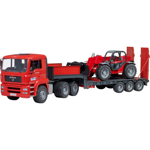 BRUDER 02774 MAN TGA Tieflader mit Manitou Teleskoplader MLT 633