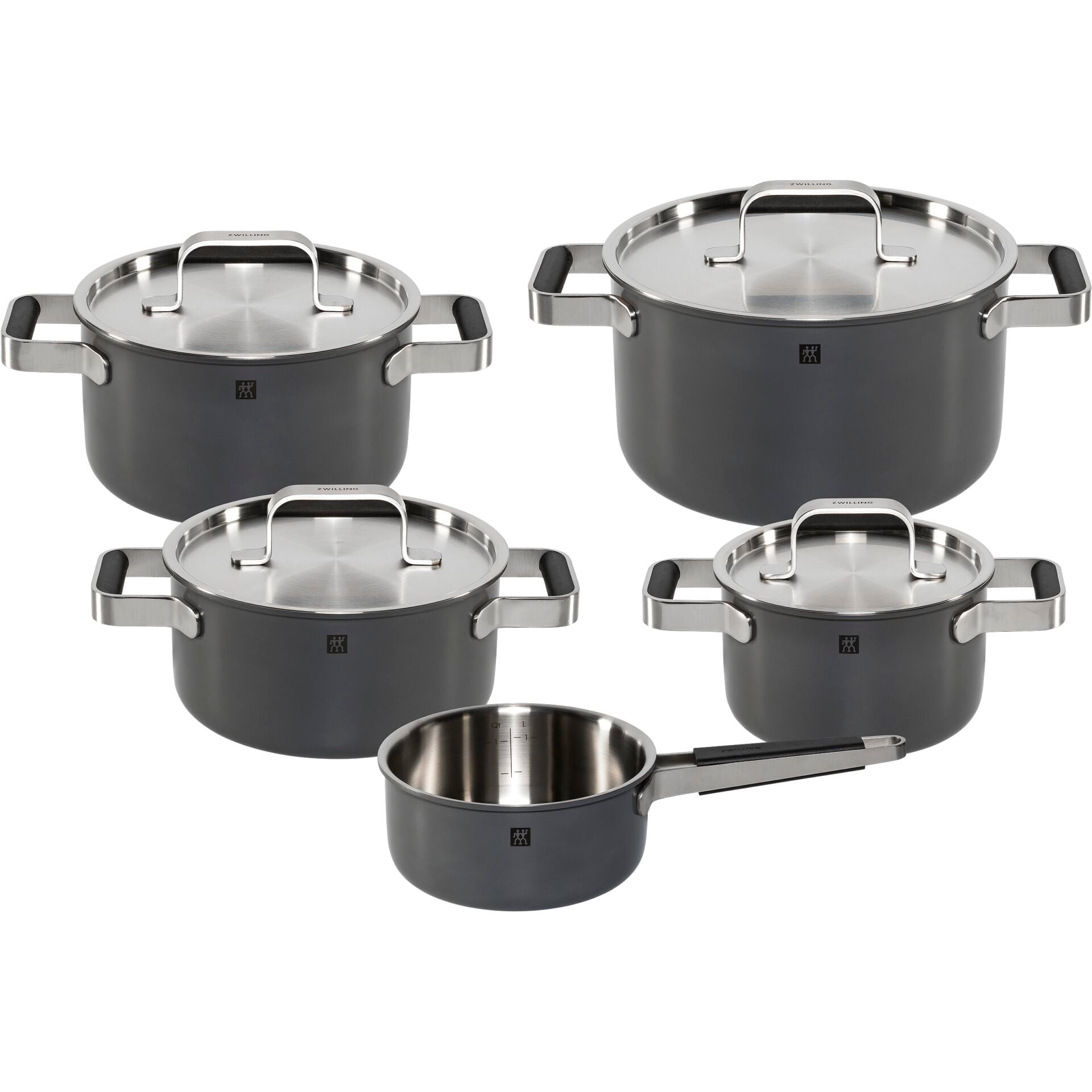 Zwilling Pure Σετ Μαγειρικών Σκευών 5 τεμαχίων 18/10 Γκρι