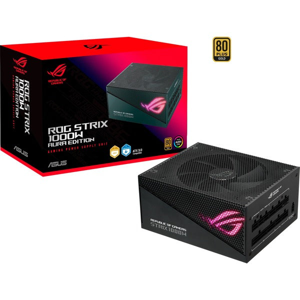 Asus ROG STRIX 1000W Gold Aura Edition Power Supply (Black, 5x PCIe, Cable Management, 1000 Watts)