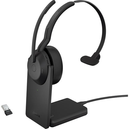 Jabra Evolve2 55, mit Ladestation (schwarz, Mono, UC, USB-A, Link380a)