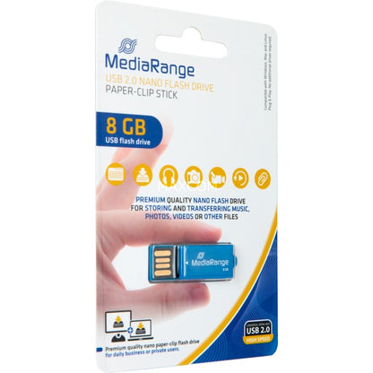 MediaRange USB Nano 8 GB - Μπλε, USB-A 2.0 με Λειτουργία Γραφείου