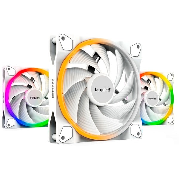 Be quiet Light Wings White 120mm PWM High-Speed Triple Pack (White, 3-Pack, Includes ARGB Hub, 120 mm)