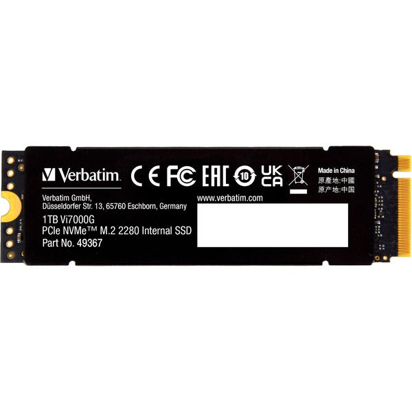 Verbatim Vi7000G 1 TB (schwarz, PCIe 4.0 x4, NVMe, M.2 2280, Kühlkörper)