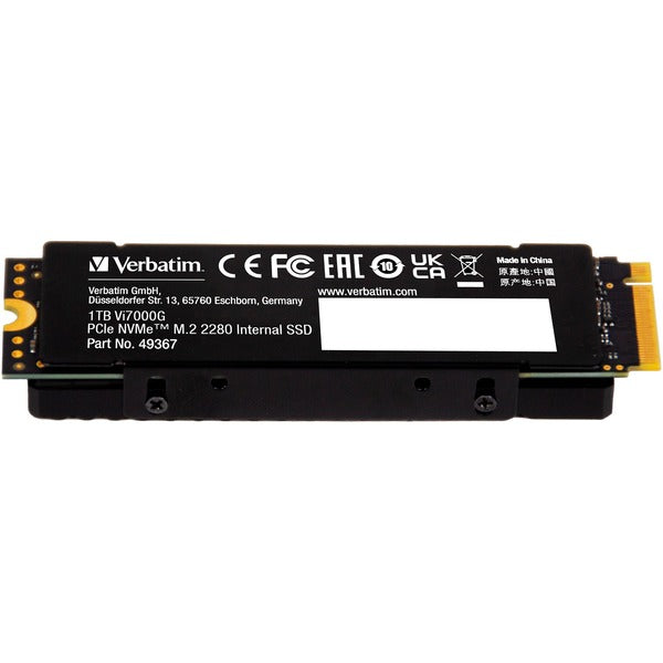 Verbatim Vi7000G 1 TB (schwarz, PCIe 4.0 x4, NVMe, M.2 2280, Kühlkörper)
