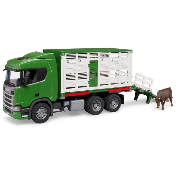 BRUDER 03548 Scania Super 560R Tiertransport-LKW (inkl. 1 Rind)