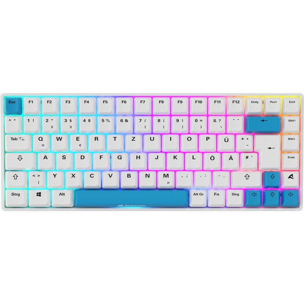 Sharkoon SKILLER SGK50 S3 PBT (weiß/hellblau, DE-Layout, Gateron G Pro 3.0 Yellow)