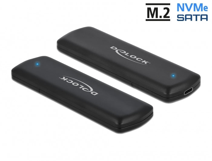 DELOCK External USB Type‑C Combo Enclosure for M.2 NVMe and M.2 SATA SSD