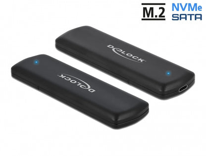 DELOCK External USB Type‑C Combo Enclosure for M.2 NVMe and M.2 SATA SSD