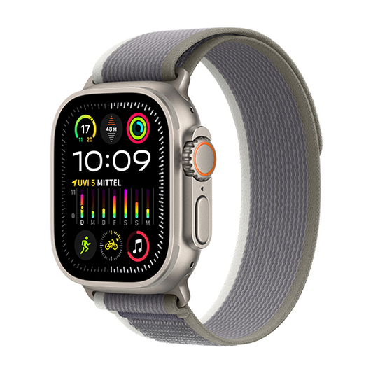 Watch Apple Watch Ultra 2 LTE 49mm Titanium Case with Trail Loop S/M - Green/Grey