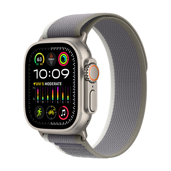 Watch Apple Watch Ultra 2 LTE 49mm Titanium Case with Trail Loop  M/L - Green/Grey