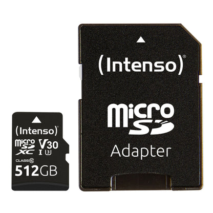 Intenso microSDXC 512GB C10 UHS-I Professional + Αντάπτορας