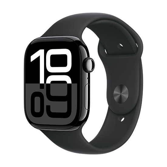 Watch Apple Watch Series 10 GPS 46mm Jet Black Aluminium Case with Sport Band S/M - Black