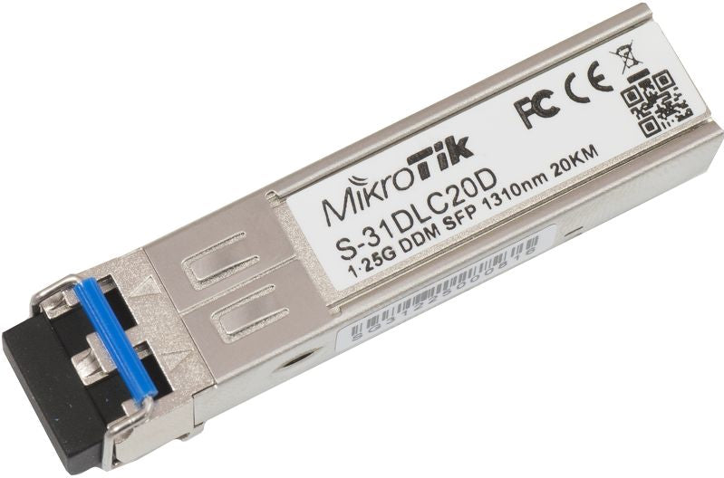 Mikrotik S-31DLC20D Network Transceiver Module 1250 Mbit/s SFP 1310 nm