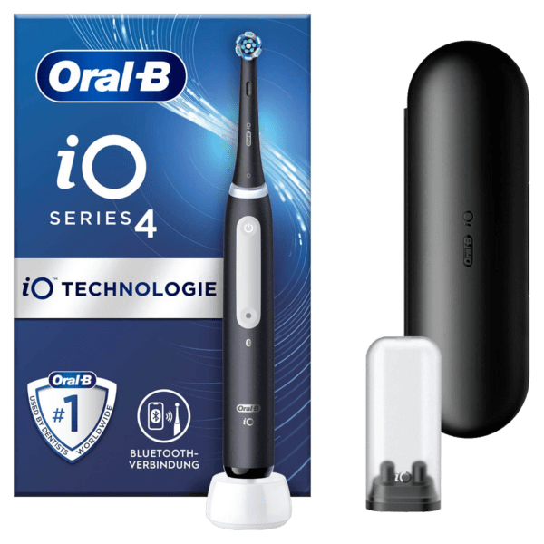 Oral-B iO Series 4 - Μαύρη Οδοντόβουρτσα με Θήκη Ταξιδίου