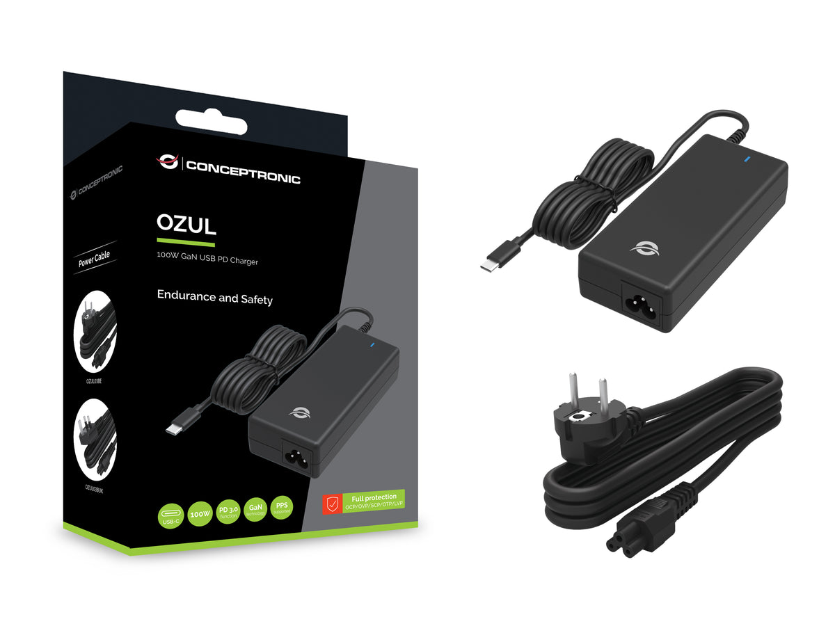 CONCEPTRONIC Ladegerät 1Port GaN USB-C Desk 100WPD3.0/PPS sw
