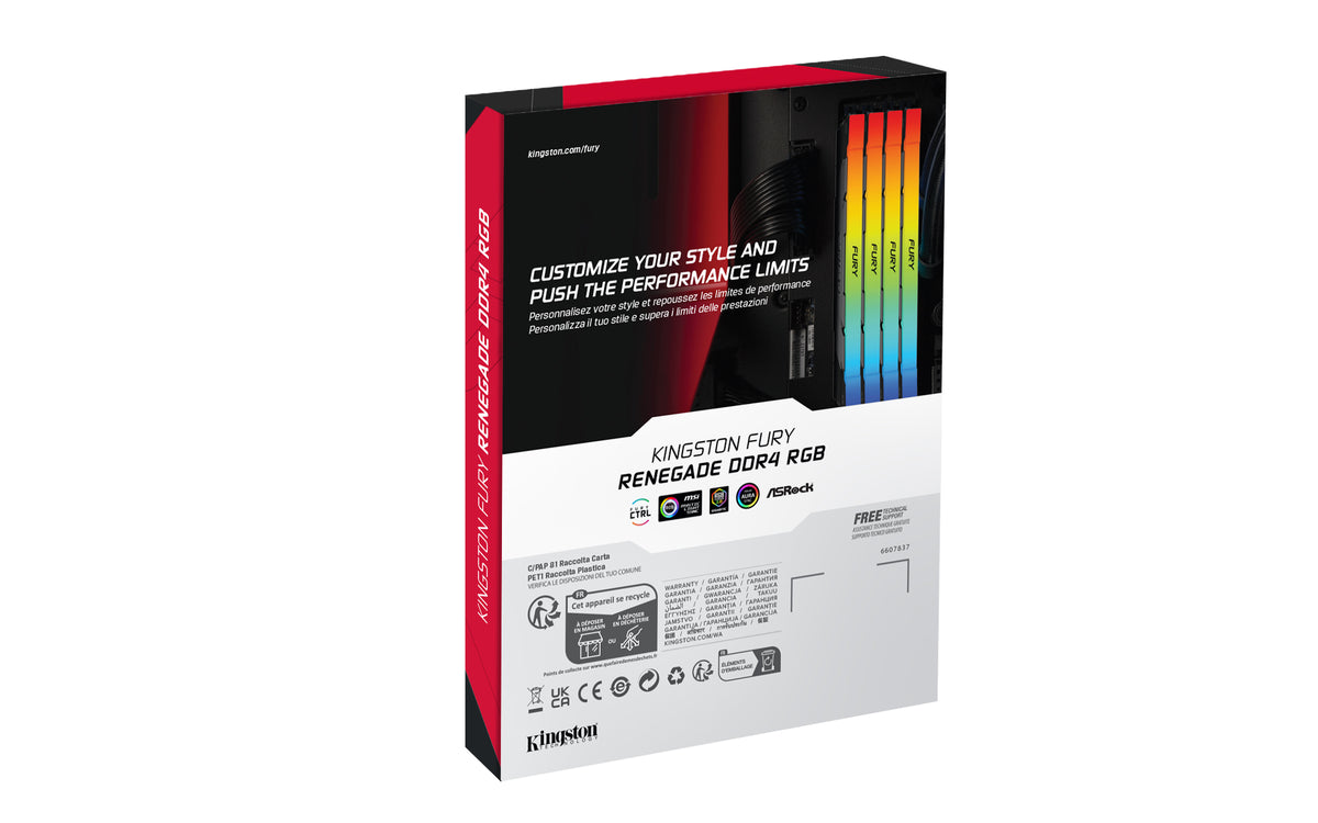 Kingston Technology FURY 16GB 3200MT/s DDR4 CL16 DIMM (Kit of 2) Renegade RGB