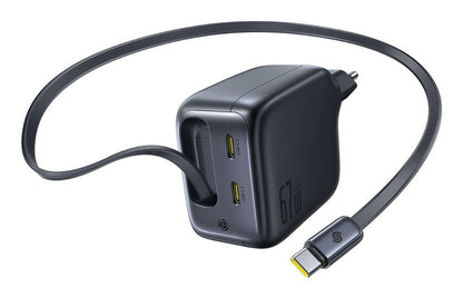 Baseus EnerCore CJ11 Charger Retractable 3C 67W EU, Black