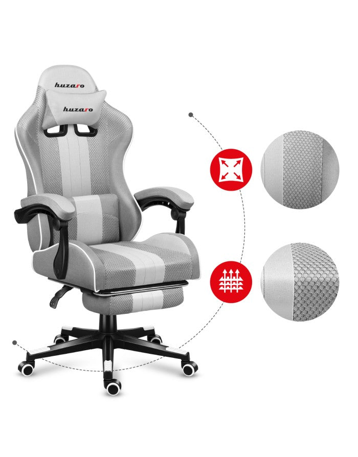 HUZARO FORCE 4.7 ΛΕΥΚΗ ΚΑΡΕΚΛΑ GAMING ΜΕ ΔΙΧΤΥ