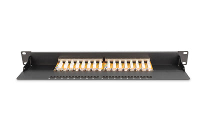 DIGITUS Patch Panel 1U 16-Port Cat6 Shielded Black