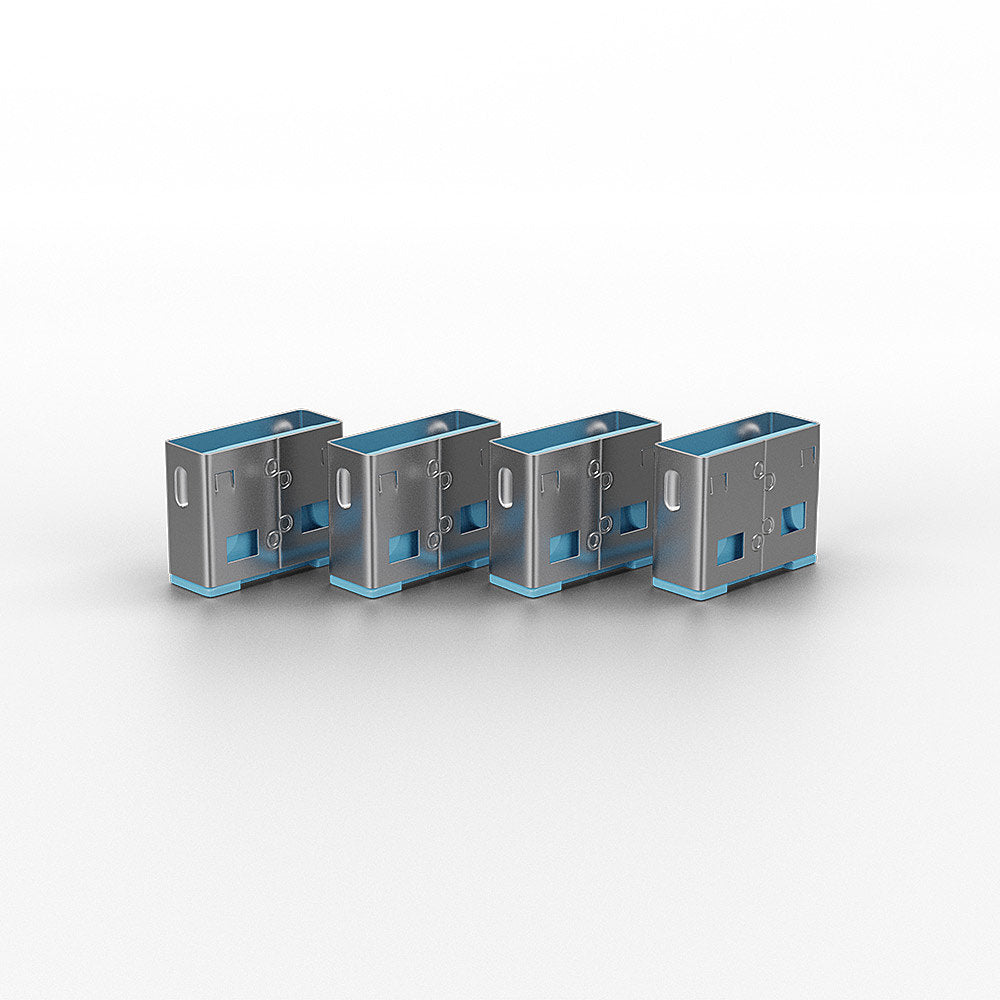 LINDY USB Typ A Portschlösser 4xBlau mit Schlüssel