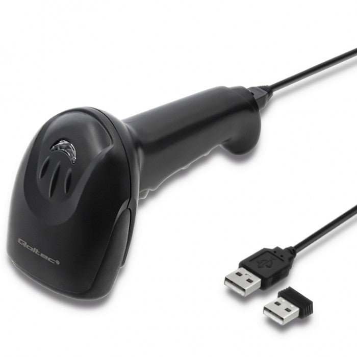 Qoltec 50868 Wireless Laser Scanner 1D | 2D | Black