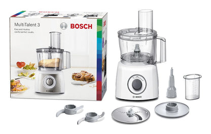 Πολυκόπτης τροφίμων Bosch MCM3100W ισχύος 800 W με χωρητικότητα 2,3 λίτρα σε λευκό χρώμα