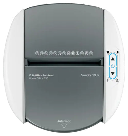 Leitz IQ Optimax AutoFeed 150 Paper Shredder, P4, 150-sheet Auto-Feed, 15 L Bin