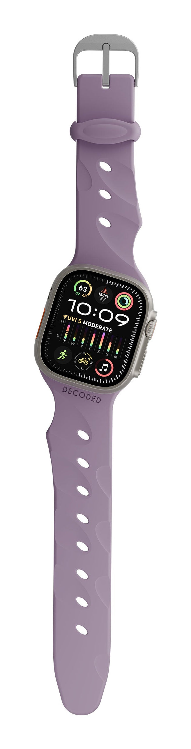 Decoded Silicone Ares Splice Strap for 44/46/49mm Watches in Purple Haze