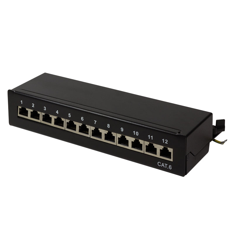LogiLink Patch Panel Table/Wall Cat.6 STP 12 Ports, Black