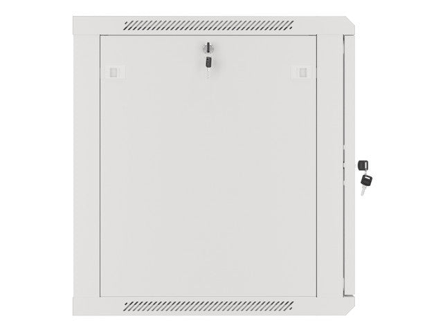 Lanberg wall-mounted installation rack cabinet 19'' 12U 600x600mm gray (glass door)