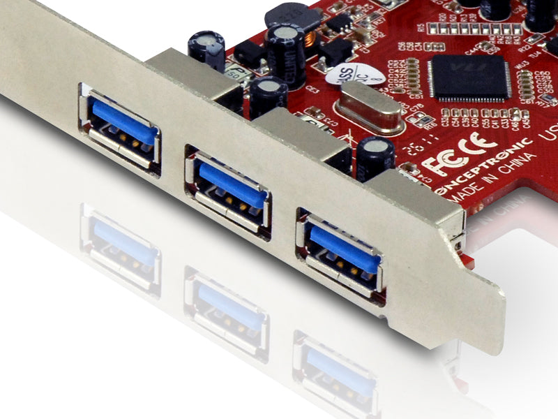 CONCEPTRONIC PCIe1x Card 3xUSB-A Ext./1xUSB-A Int.     5Gbps