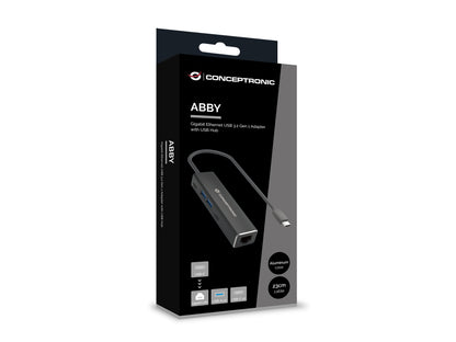 CONCEPTRONIC Adapter USB-C3.2->GbE/2xC/2xA     5Gbs 0.14m sw