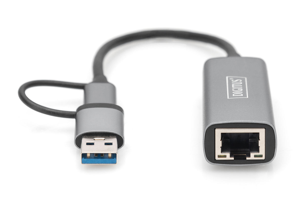 DIGITUS USB Type-C Gigabit Ethernet Adap. 2.5G USB-C+USB A