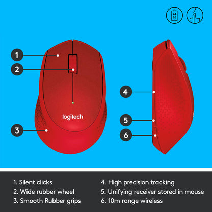 Logitech M330 Silent Plus — Red