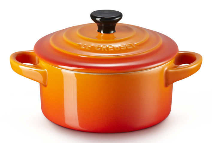 Σετ από 4 μικρές πήλινες κατσαρόλες Le Creuset 10x5 εκ. σε ηφαιστειακό χρώμα