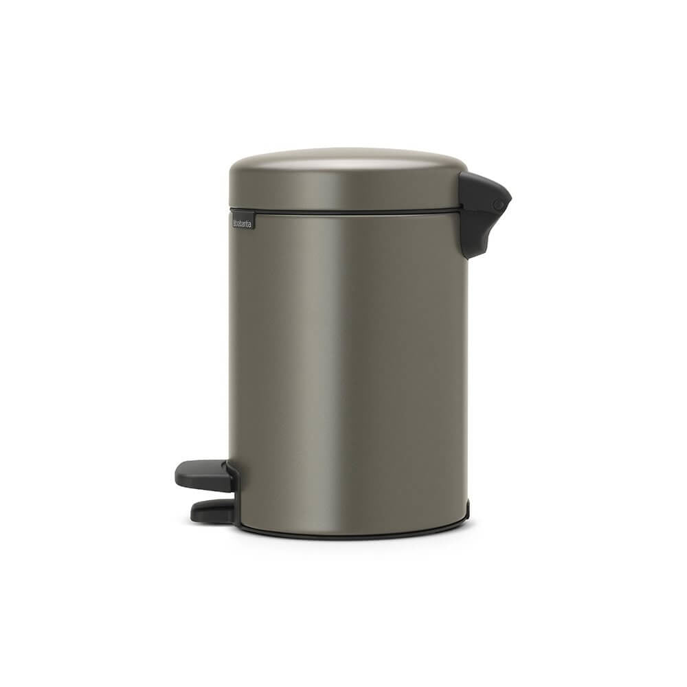 Brabantia NewIcon Pedal Bin, 3L Confident Platinum